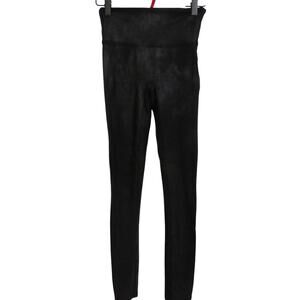 SPANX Women Sz S Black Faux Leather Leggings High Waist